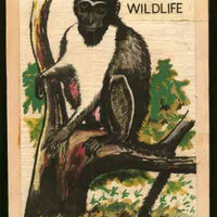 Nigeria 1984 Nigerian Wildlife - original hand-painted artwork for 45k value (Monkey) by S O Nwasike on card 5" x 8.5"