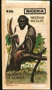 Nigeria 1984 Nigerian Wildlife - original hand-painted artwork for 45k value (Monkey) by S O Nwasike on card 5" x 8.5"