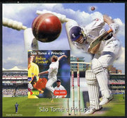 St Thomas & Prince Islands 2004 Cricket - Andrew Flintoff imperf souvenir sheet unmounted mint. Note this item is privately produced and is offered purely on its thematic appeal