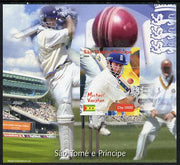 St Thomas & Prince Islands 2004 Cricket - Michael Vaughan imperf souvenir sheet unmounted mint. Note this item is privately produced and is offered purely on its thematic appeal