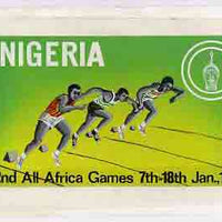 Nigeria 1973 Second All Africa Games - original hand-painted artwork (undenominated) by Austin Ogo Onwudimegwu showing Running, on card 8.5" x 5"