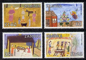 Zambia 1986 Christmas (Paintings) set of 4 unmounted mint, SG 468-71