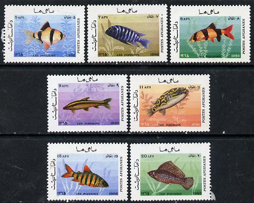 Afghanistan 1986 Fish perf set of 7 unmounted mint SG 1111-17*