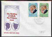 Gibraltar 1973 Royal Wedding set of 2 on illustrated cover with first day cancel