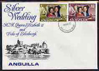 Anguilla 1972 Royal Silver Wedding set of 2 on illustrated cover with first day cancel