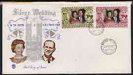 Solomon Islands 1972 Royal Silver Wedding set of 2 on illustrated cover with first day cancel