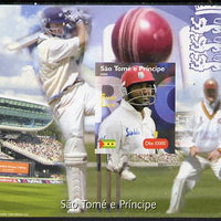 St Thomas & Prince Islands 2004 Cricket - Brian Lara imperf souvenir sheet unmounted mint. Note this item is privately produced and is offered purely on its thematic appeal