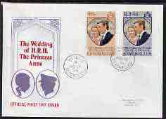 Seychelles 1973 Royal Wedding set of 2 on illustrated cover with first day cancel