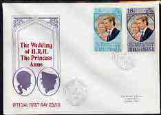 Turks & Caicos Islands 1973 Royal Wedding perf set of 2 on illustrated cover with first day cancel