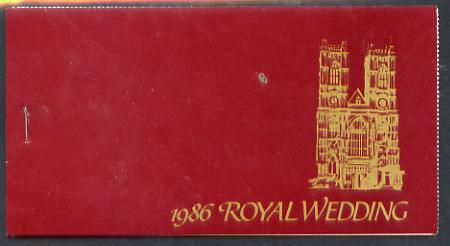Booklet - St Lucia 1986 Royal Wedding (Andrew & Fergie) $9.60 booklet (SG SB2) Westminster Abbey in gold, panes perforated