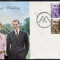Great Britain 1973 Royal Wedding set of 2 on illustrated cover with first day cancel