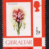 Gibraltar 1977 Flower def 0.5d (Orchid) on chalky paper unmounted mint, SG 374a*