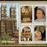 Cook Islands 1973 Royal Wedding m/sheet fine cds used (SG MS 453)