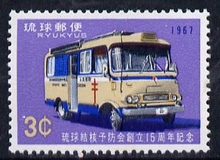 Ryukyu Islands 1967 15th Anniversary of Anti TB,Association (Mobile Clinic) unmounted mint, SG 198*