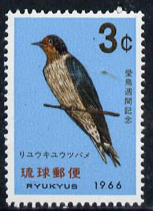 Ryukyu Islands 1966 Bird Week unmounted mint, SG 178*