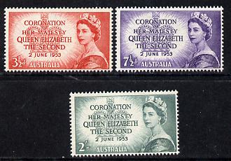 Australia 1953 Coronation set of 3 unmounted mint (SG 264-66)