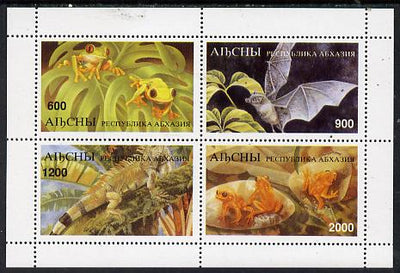 Abkhazia 1997 Bats & Frogs perf sheetlet containing complete set of 4 values unmounted mint