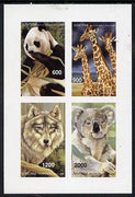 Abkhazia 1997 Animals imperf sheetlet containing complete set of 4 values unmounted mint