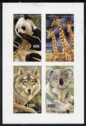 Abkhazia 1997 Animals imperf sheetlet containing complete set of 4 values unmounted mint
