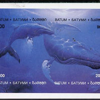 Batum 1994 Whales imperf composite sheetlet containing complete set of 4 values unmounted mint