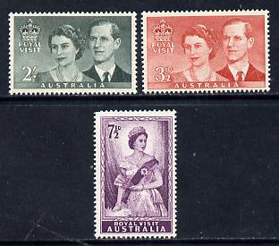 Australia 1954 Royal Visit perf set of 3 unmounted mint, SG 272-74