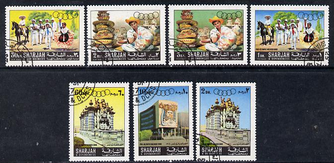 Sharjah 1967 Olympic Preparation set of 7 cto used, Mi 356-62*