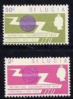 St Lucia 1965 ITU set of 2 unmounted mint SG 212-3