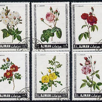 Ajman 1969 Roses set of 6 cto used, Mi 405-410*