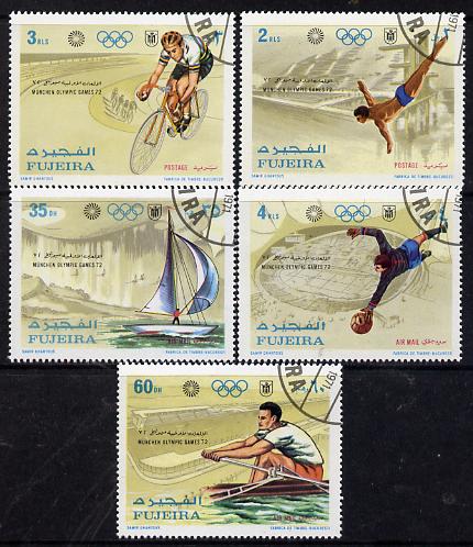 Fujeira 1971 Munich Olympics set of 5 cto used (Mi 748-52A)