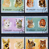 Ajman 1972 Cats & Dogs set of 6 cto used (Mi 1762-67A)