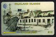 Telephone Card - Falkland Islands £10 'phone card showing the 'Darwin' in harbour
