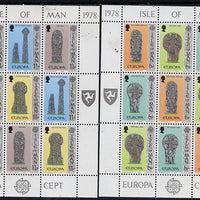 Isle of Man 1978 Europa (Sculpture) set of 2 sheetlets of 9 (each containing 3 se-tenant strips of 3) unmounted mint as SG 133-38