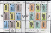 Isle of Man 1978 Europa (Sculpture) set of 2 sheetlets of 9 (each containing 3 se-tenant strips of 3) unmounted mint as SG 133-38
