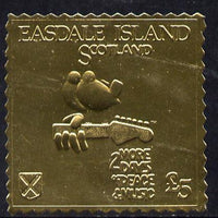 Easdale 1994 Woodstock 25th Anniversary £5 design in gold foil (perf) unmounted mint