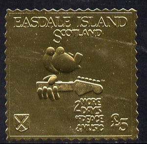 Easdale 1994 Woodstock 25th Anniversary £5 design in gold foil (perf) unmounted mint