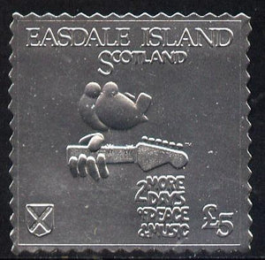 Easdale 1994 Woodstock 25th Anniversary £5 design in silver foil (perf) unmounted mint
