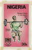 Nigeria 1984 Los Angeles Olympic Games - original hand-painted artwork for 30k value (Weightlifting) by NSP&MCo Staff Artist Clement O Ogbebor, on card 5" x 8.5" without endorsements