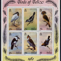 Belize 1980 Birds (4th series) perf sheetlet containing the set of 6 unmounted mint, SG MS 561a