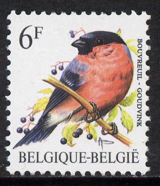 Belgium 1985-90 Birds #1 Bullfinch 6f unmounted mint, SG 2850