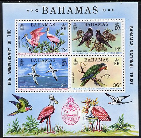 Bahamas 1974 15th Anniversary of National Trust - Birds perf m/sheet unmounted mint, SG MS 433