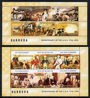 Barbuda 1976 USA Bicentenary the 2 m/sheets unmounted mint, SG MS 261