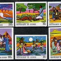 Guinea - Conakry 1968 Paintings of African Legends #1 imperf set of 6 from limited printing unmounted mint, as SG 644-49