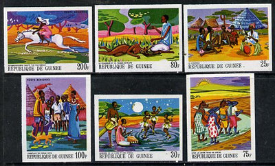 Guinea - Conakry 1968 Paintings of African Legends #1 imperf set of 6 from limited printing unmounted mint, as SG 644-49