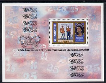 St Lucia 1978 Coronation 25th Anniversary m/sheet unmounted mint (SG MS 472)
