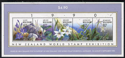 New Zealand 1990 'New Zealand 1990' Stamp Exhibition m/sheet (Native Orchids) unmounted mint, SG MS 1547