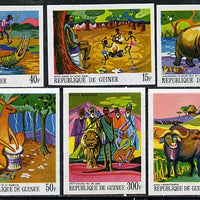 Guinea - Conakry 1968 Paintings of African Legends #2 imperf set of 6 from limited printing unmounted mint, as SG 651-6