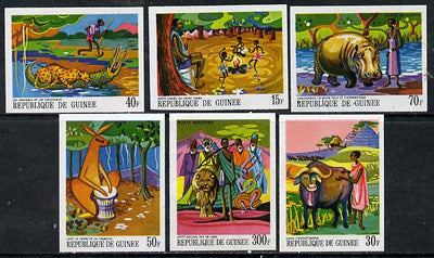 Guinea - Conakry 1968 Paintings of African Legends #2 imperf set of 6 from limited printing unmounted mint, as SG 651-6