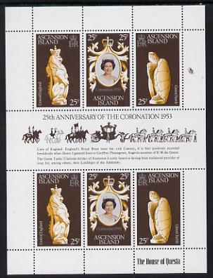 Ascension 1978 Coronation 25th Anniversary sheetlet (QEII, Turtle & Lion) SG 233a unmounted mint