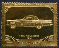 Bernera 1985 Classic Cars - 1954 Ford Thunderbird £12 value perforated & embossed in 22 carat gold foil unmounted mint