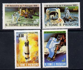 St Thomas & Prince Islands 1980 Moon Landing set of 4 unmounted mint, Mi 646-49